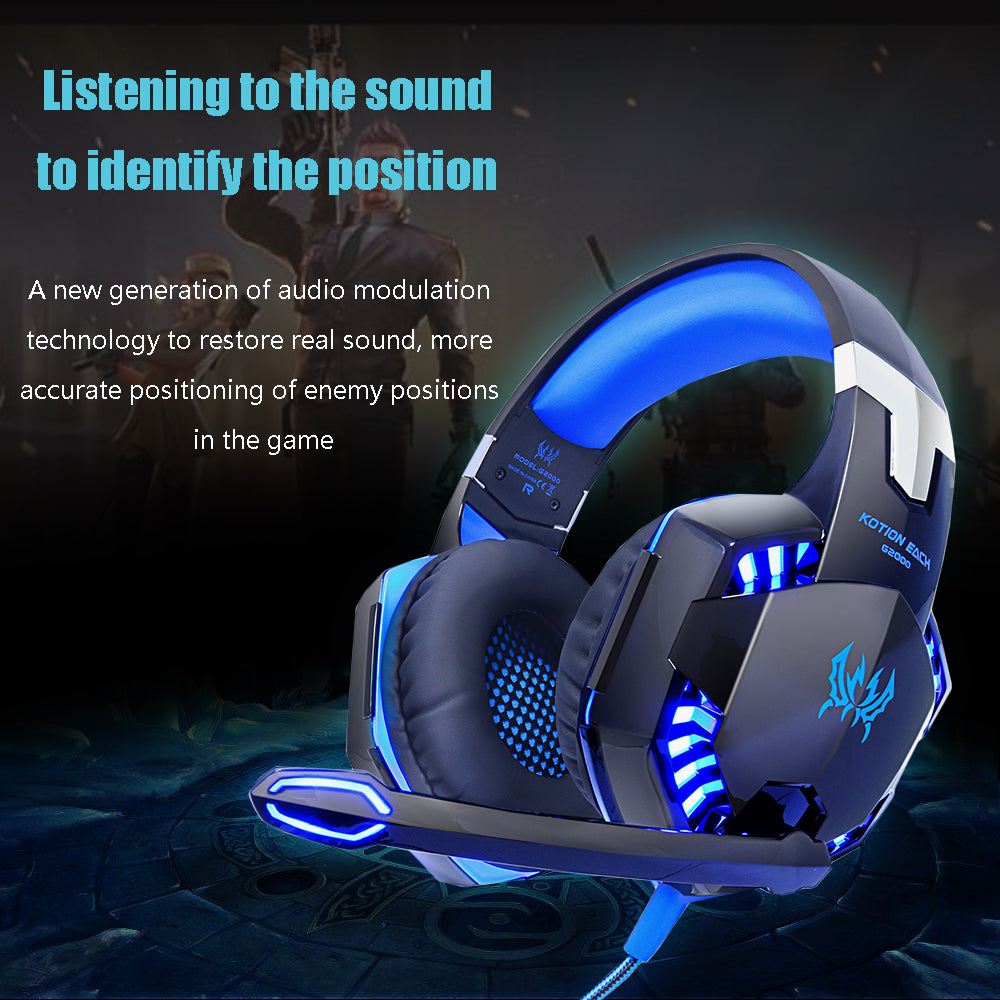 Wired Game Earphones Gaming Headphones Deep bass Stereo Casque with Microphone